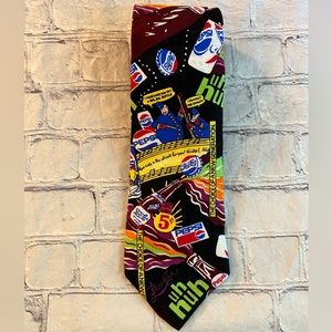 VINTAGE DESIGNER SILKS HAND FINISHED NOVELTY PEPSI TIE MADE IN USA